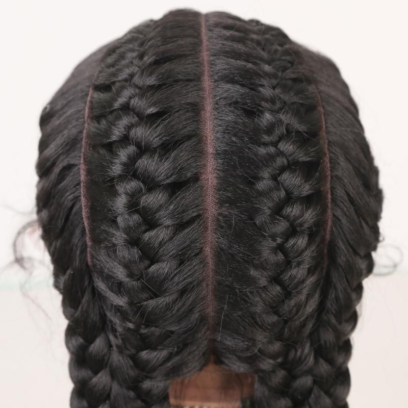Hot Sale Ombre Synthetic Wig Braided Lace Front Wigs Three Part with Baby Hair