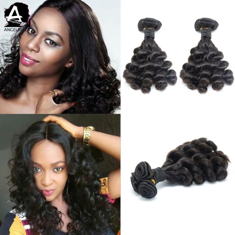 Angelbella 100% Virgin Peruvian Hair Weave Loose Funmi Natural Black Remy Human Hair Bundles