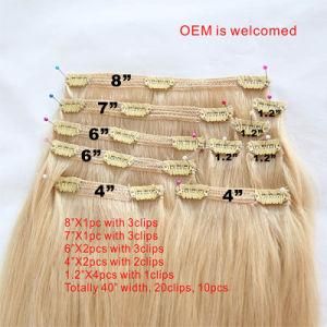 Clip in Hair Extension 100% Peruvian Unprocessed 16inch 20 Clips 10PCS Clip in Hair Extension