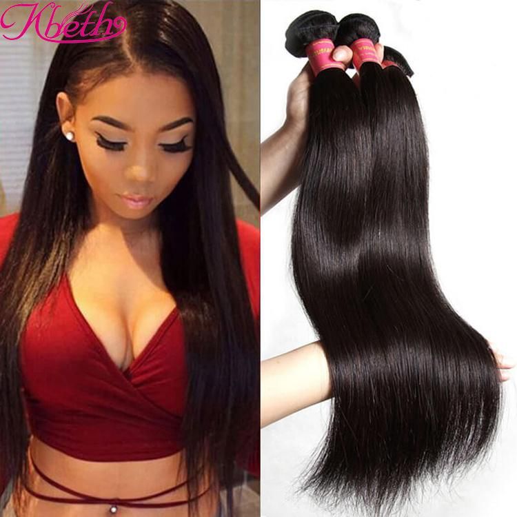 Kbeth Double Drawn Fiber Hair 10A Straight Synthetic Hair Weft with Lace Closure