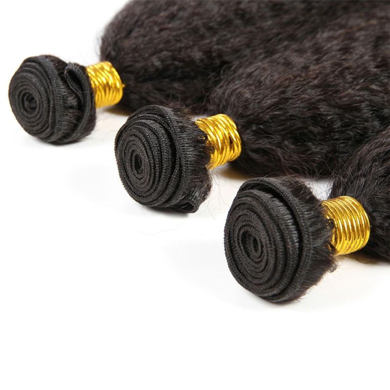 Peruvian Kinky Straight Hair Bundles Bundles 10-30 Inch 100% Human Hair Extensions Remy Hair Yaki Straight Bundles