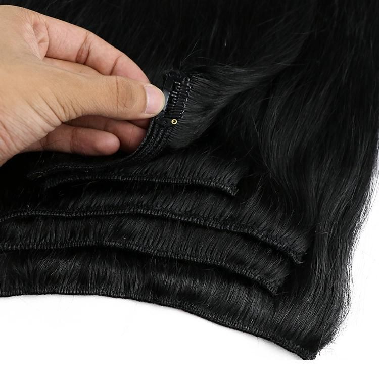 5PCS/Set 14 Clips Wholesale Human Hair Raw Remy Cuticle Clip Hair Extensions