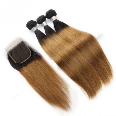 Wholesale Human Brazilian Hair Weave 1b/30 Straight Hair with Closure Online Shopping Hair Bundles