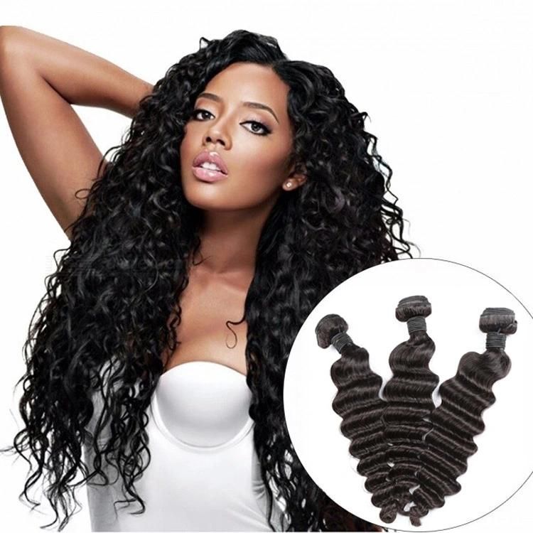 Luxuve Factory Price Hair 100% Unprocessed Natural Cuticle Aligned 100% Human Virgin Deep Wave Hair Bundles