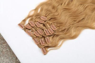 24inch 8PCS/Set Wavy 18 Clips in False Hair Styling Synthetic Hair Extensions Ombre Hairpieces Extension Hair for Women