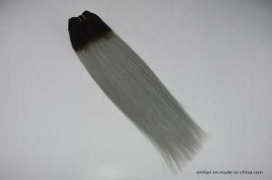 100% Virgin Human Hair Straight Bundle 1b/Silver Brazilian Extension