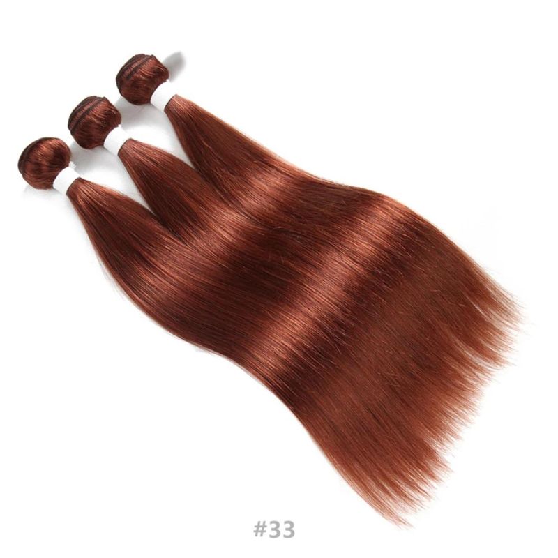 Brazilian Straight Hair Human Bundles Red Blonde 27 Brown Color Remy Human Hair Weaving Bundles Extensions
