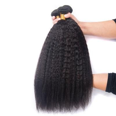 Kinky 10A Hair Extension Human Hair Bundles Super Double Drawn Natural Color with 30&quot; for Black Women