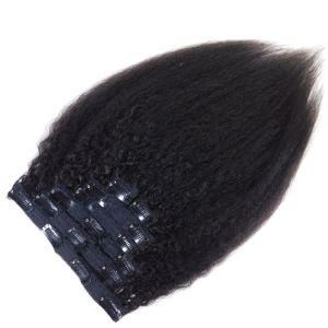 Peruvian Kinky Straight Natural Black Clip-in 100% Human Hair
