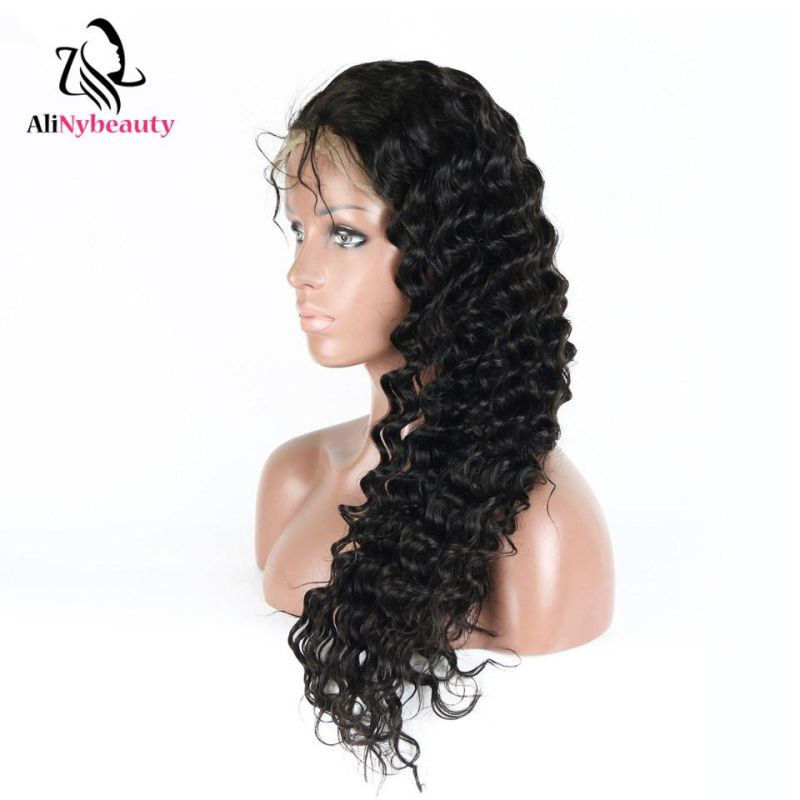 100% Virgin Human Hair Peruvian Deep Wave Lace Front Wig