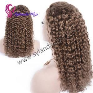 #10 Curly Wave Brazilian Remy Human Hair Lace Frontal Wig 6&quot;-26&quot; Human Hair Wig with Free Shipping