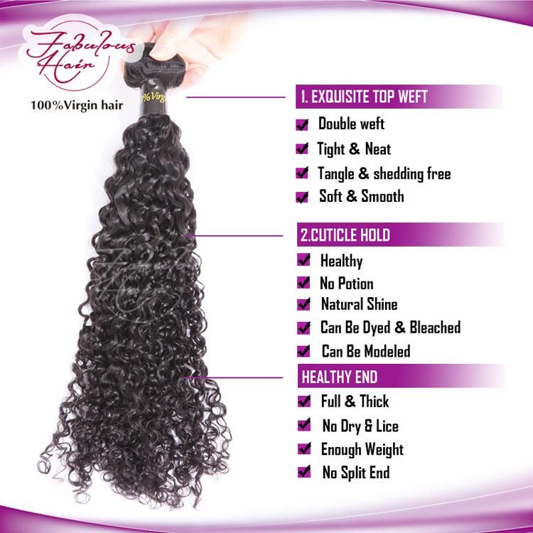 Cuticle Aligned Hair Factory Peruvian Human Hair Virgin Weft Curly