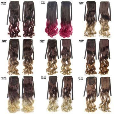 Natural Wavy Ribbon Gradient Color Synthetic Tie up Ponytail Hair Extension
