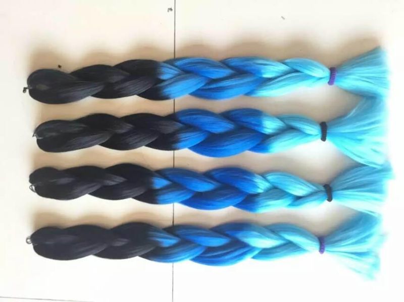 100% Kanekalon Ombre Two Tone Jumbo Braid Synthetic Hair Extension
