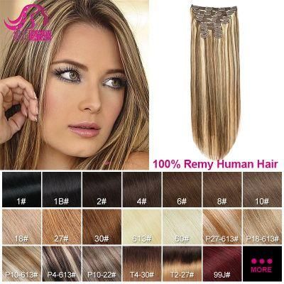 2018 Hot Selling 6A Grade 70g/Set Virgin Human Hair Clip