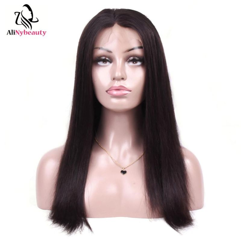 Alinybeauty Factory Price 100% Virgin Natural Straight Lace Front Wig