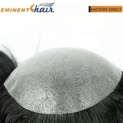 Human Hair Natural Straight Full Skin Men&prime; S Toupee