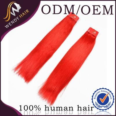 Peruivan Red Color Full and Peruvian Human Straight Hair Weaving