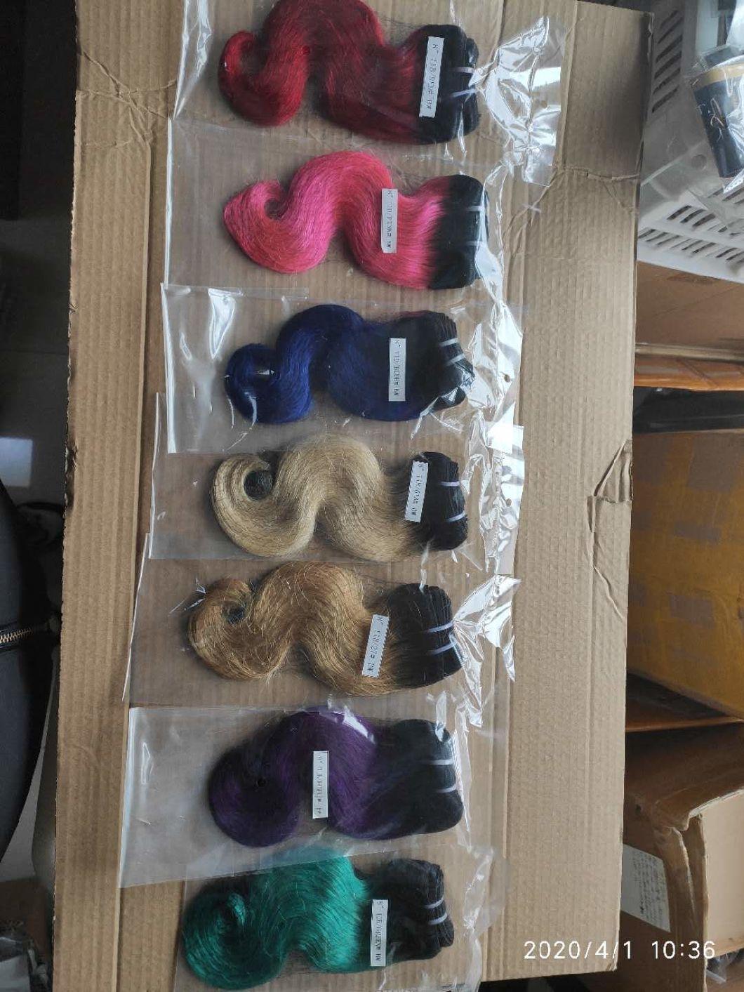 Hot Sales Ombre Colored Hair Bundles Brazilian Hairs