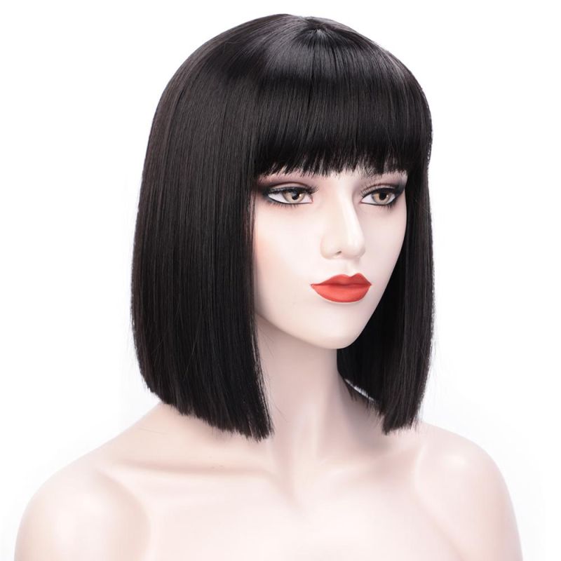 Kbeth Human Hair Wig for Black Women Pixie Cut Vietnam Hair in Fumi 100 Virgin Remy 8 Inch 10 Inch 12 Inch 14 Inch 16 Inch Straight Bob Ladies Wig with Bangs