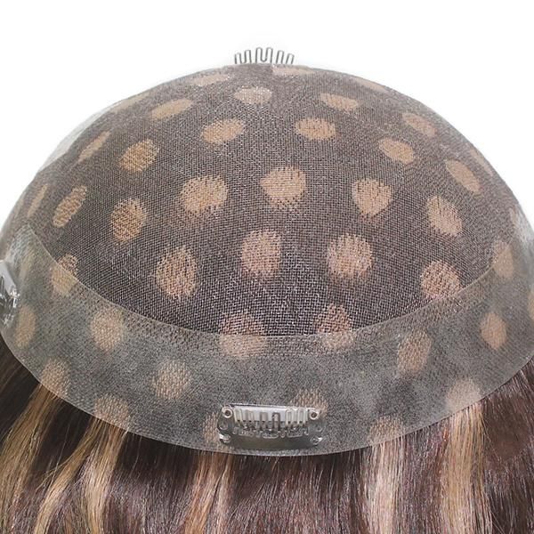 Fine Welded Mono with PU Back Sides Long Human Hair Replacement Systems for Women