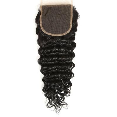 Kbeth Wholesale Deep Curly Wave Hair 4*4 HD Lace Closure 100% Malaysian Virgin Cuticle Aligned Human Hair Closure with Baby Hair