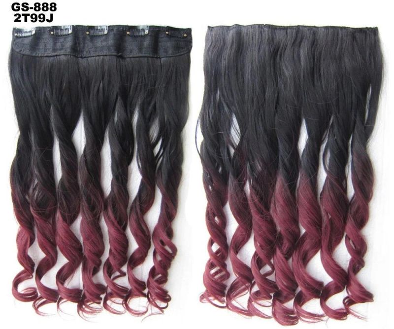 5clips One-Piece 22"-24" Body Wavy Clip in Hair Extensions Hairpiece