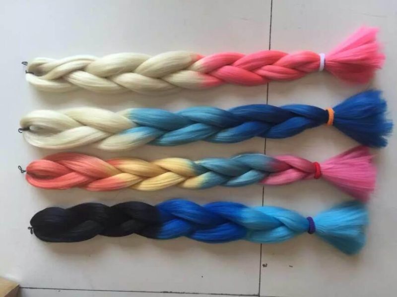 100% Kanekalon Ombre Two Tone Jumbo Braid Synthetic Hair Extension