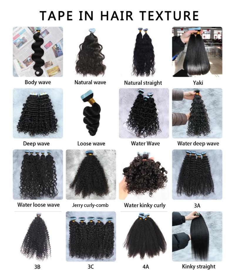 12A Unprocessed Virgin Human Hair Water Loose Wavy Wholesale Tape Hair Extensions