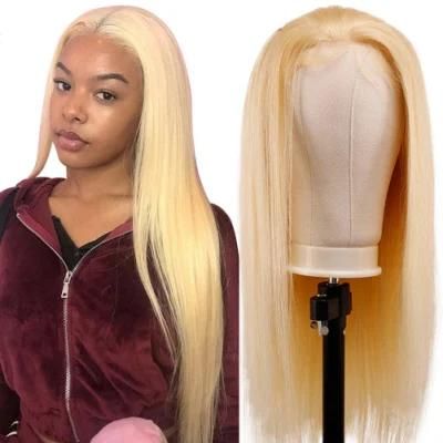 613 Blonde Straight Human Hair Lace Front Wigs 100% Brazilian Virgin Human Hair Wigs for Black Women 150% Density 10 Inch