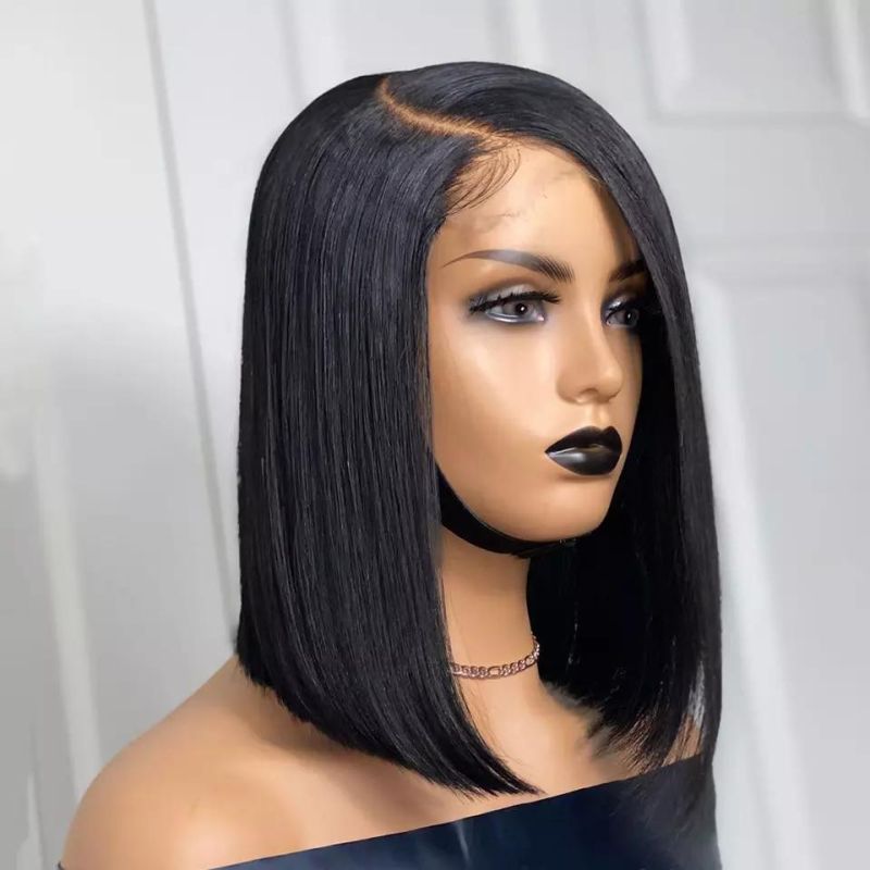 Super Affordable Natural Hairline Human Hair Straight Bob Wigs