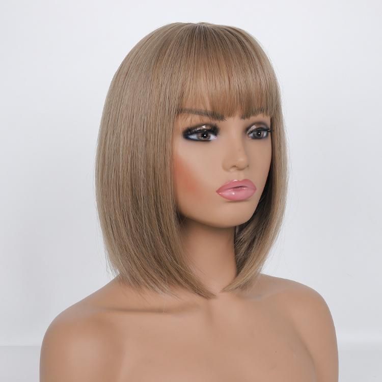 European and American Wig with Air Bangs Synthetic Fiber Bob Short Wigs
