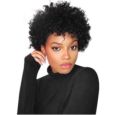 Kbeth Human Hair Wig for Femme 2021 Fashion 10 Inch Short Kinly Curly Super Chic Glamorous Premium and Realistic Appearance Wig Facotory Wholesale Cheap Price