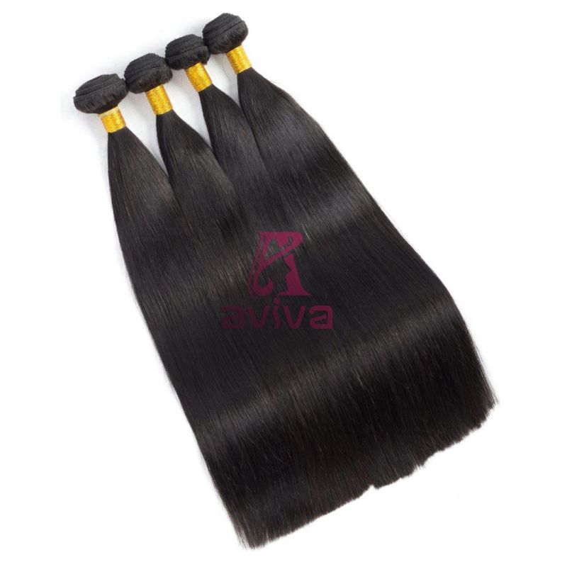 Peruvian Silky Straight Virgin Hair Double Weft Human Hair Extension Natural Black