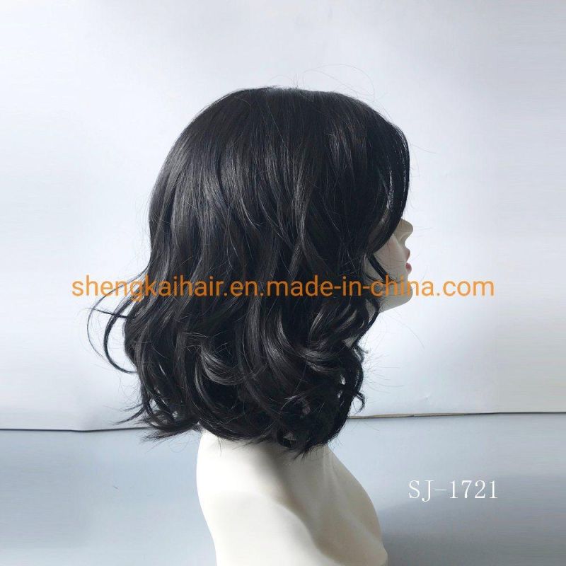 Human Hair Synthetic Hair Mix Kanekalon Monofilament Synthetic Hair Wigs