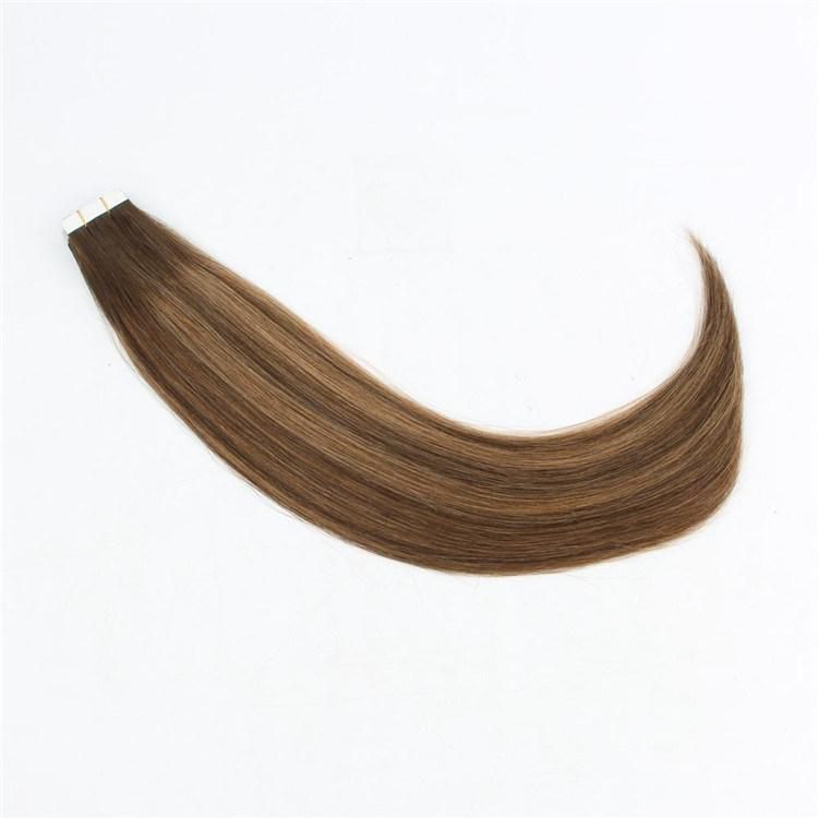 Russian Double Drawn Human Hair Invisible Virgin Tape in Hair Extensions
