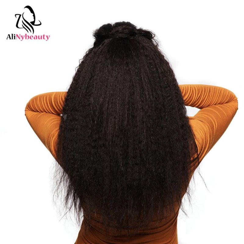 100% Virgin Hair Human Kinky Straight Lace Front Wig