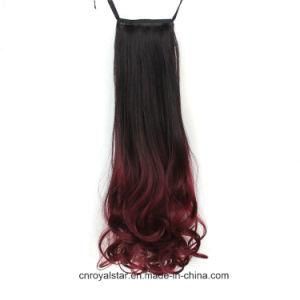 Loose Wave Double Color Synthetic Ponytail Hair Extension with Bind
