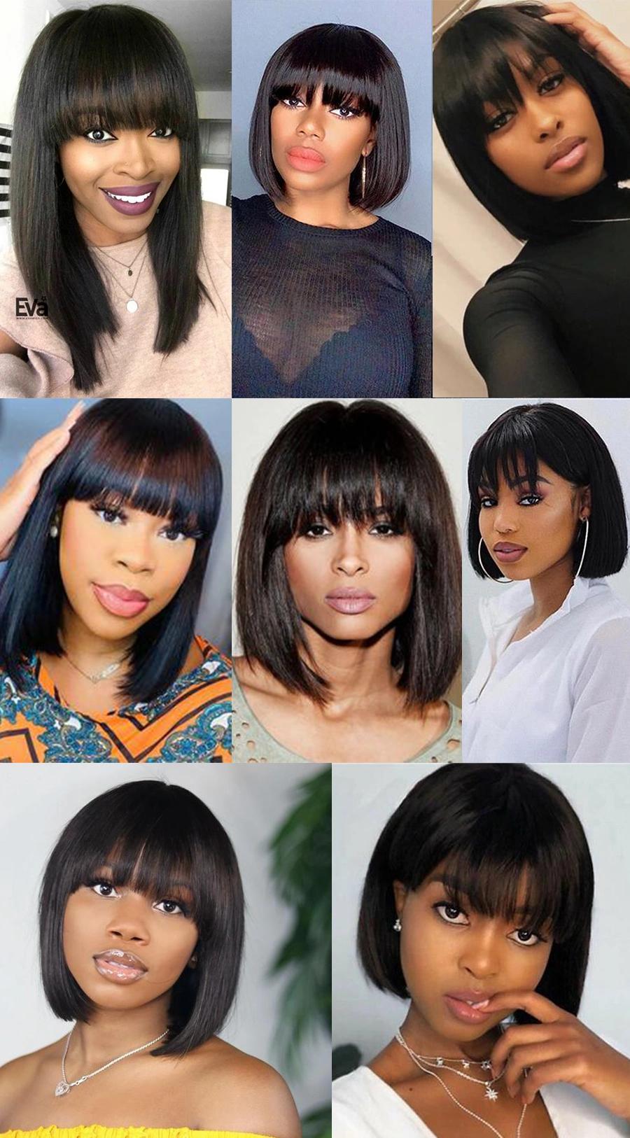 Wholesale 6~16 Inches Brazilian Virgin Hair Cheap Lace Frontal Closure Black Short Bob Wigs 100 Human Hair Wigs Factory