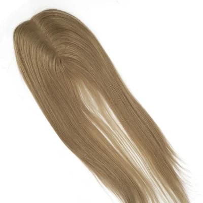 Natural Straight Stock PU with Ribbon Hair System Mongolian Remy Hair for Women New Times Hair