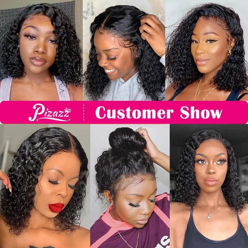 Synthetic Hair Wig Lace Front Wigs for Black Women 180% Density Deep Wave Lace Front Wig with Baby Hair Pre Plucked Bleached Knots