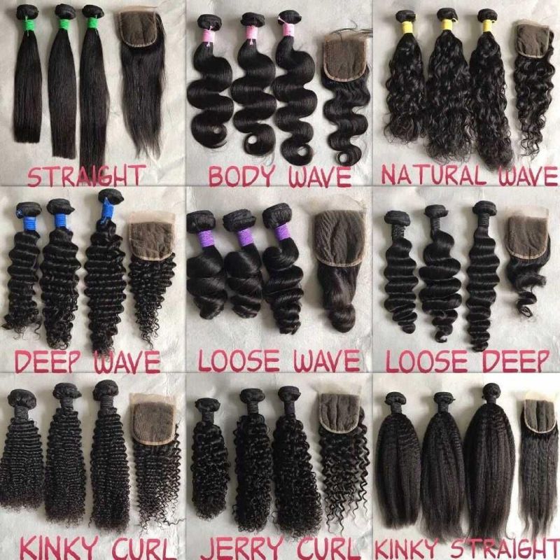 Straight Natural 100% Indian Brazilian Weave Closure and Bundles Virgin Human Machine Weft Hair