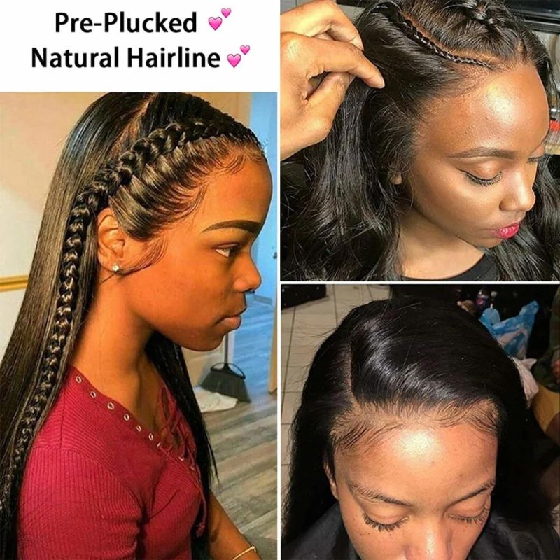 Lace Front Wigs Human Hair with Pre Plucked Bleached Knots