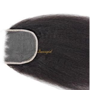 4*3.5 Top Closures Natural Black Remy Hair Kinky Straight Virgin Cambodian Lace Closure