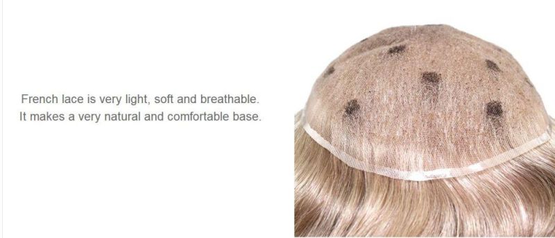 Men′s Blonde Full French Lace with Bleached Knots for a Natural Look - Toupee Wigs Hair Replacement