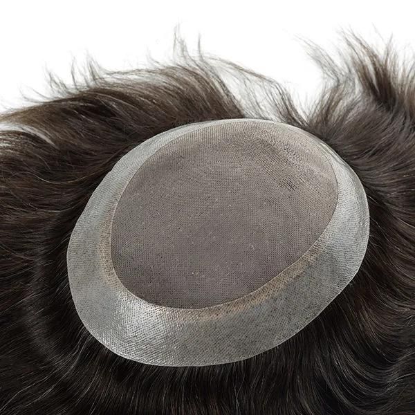 Fine Mono Base with Clear PU Perimeter Hair Toupee