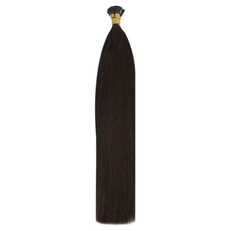 Remy I Tip Hair Extensions Human Hair #2 Darkest Brown I Tip Karatin Human Hair Extensions, Pre Bonde Itip Extensions Human Hair 24inch, 1g/S 50g Per Pack