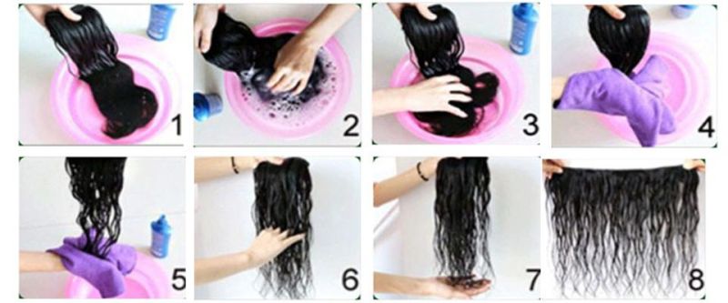 Two Tones Ombre Human Hair 4 Bundles with Closure 1b Green Body Wave Hair Weave with Closure Dark Roots Non-Remy