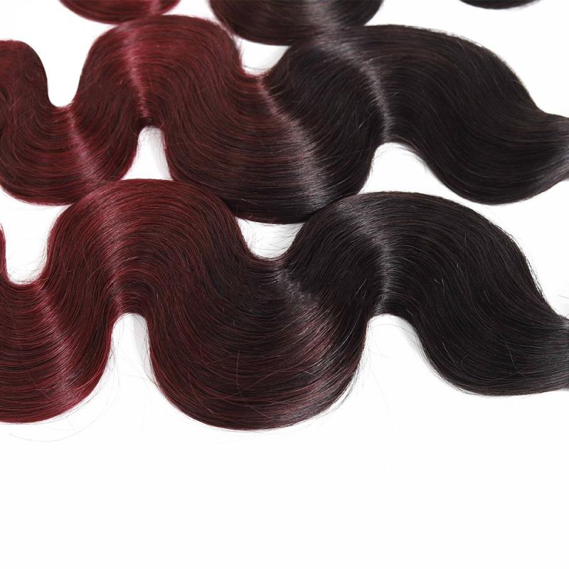 Hair Brazilian Wavy Indian T1b Burgundy 99j Ombre Human Hair Extensions 3 Bundles 10A Brazilian Virgin Hair Body Wave