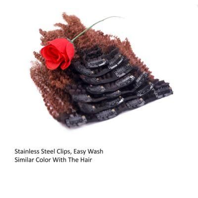 Full Shine Clip Hair Extensions Balayage Color 7 PCS Only 50g Clip Hair 100% Machine Made Remy Human Hair Dyed